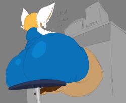 1girls aggretsuko anthro anthro_female anthro_only ass ass ass_focus butt_focus computer desk fat fat_ass fat_butt fat_butt_february female female_focus female_only low-angle_view mizzydoesthings office_chair retsuko solo solo_female solo_focus tagme