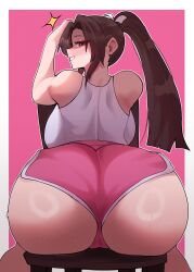 1girls 2025 2d 2d_(artwork) alternate_costume ass ass_focus big_ass big_breasts big_butt big_thighs blush breasts brown_eyes brown_hair butt casual casual_clothes fatal_fury female female_only fi_zz_ill gigantic_ass gigantic_breasts gigantic_thighs heart high_resolution highres huge_ass huge_breasts huge_thighs king_of_fighters licking licking_penis light-skinned_female light_skin looking_at_viewer looking_back looking_back_at_viewer mai_shiranui narrowed_eyes pink ponytail shorts snk solo solo_female tagme tank_top thick thick_thighs thighs