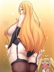 1girls blonde_hair from_behind huge_ass lingerie ryusuke_kh_(ryusuke_kyte_hagane) tagme thick_thighs