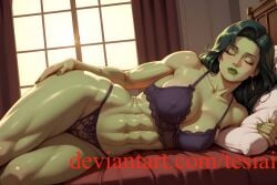 1girls abs ai_generated ass big_ass big_breasts breasts female female_only fit_female heroine hulk_(series) jennifer_walters marvel marvel_comics muscular muscular_female panties she-hulk solo straight_hair superheroine tesiai the_incredible_hulk_(1996_tv_series) thick_thighs wide_hips