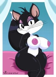 2024 absurd_res anthro areola big_breasts big_tail black_body black_eyes black_fur black_nose black_tail black_tuft breasts dipstick_tail domestic_cat drawxter eyelashes eyeshadow felid feline felis female fur genitals head_tuft hi_res looking_at_viewer looney_tunes makeup mammal markings narrowed_eyes nipples nude penelope_pussycat pink_areola pink_eyeshadow pink_inner_ear pink_nipples pussy solo tail tail_markings the_looney_tunes_show thick_thighs tuft warner_brothers whiskers white_body white_fur white_tail_tip wide_hips