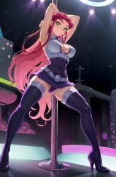 ai_generated animated beepboopayy dc koriand'r starfire stripper_pole tagme teen_titans video