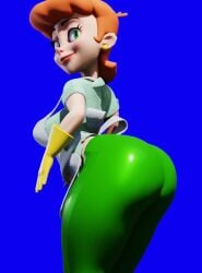 3d 3d_animation 3d_render alexpir animated animation dexter's_laboratory dexter's_mom green_eyes leggings milf mommy orange_hair tagme uncanny_valley video