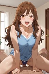 1boy ai_generated cowgirl_position female happy horimiya