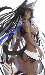 1girls adult adult_female animal_ear_fluff animal_ears animal_tail armband ass back bare_arms bare_ass bare_back bare_butt bare_hands bare_hips bare_legs bare_midriff bare_shoulders bare_skin bare_thighs bewitching_thighs birthing_hips black_hair black_hair_female blunt_bangs bracelet breasts brown-skinned_female brown_skin brown_skinned_female bust_cup busty busty_female busty_girl butt_crack_outline cat_ears cat_tail character_request child_bearing_hips collarbone copyright_request curvaceous curvaceous_body curvaceous_female curvaceous_figure curvaceous_hips curvaceous_thighs curvy curvy_ass curvy_body curvy_female curvy_figure curvy_hips curvy_thighs dark-skin dark-skinned_female dark_skin dark_skinned dark_skinned_female dot_nose elbows exposed_arms exposed_ass exposed_back exposed_butt exposed_hips exposed_legs exposed_midriff exposed_shoulders exposed_skin exposed_thighs female female_focus female_only fertile_hips fingernails fingers gold_armband gold_bracelet high_resolution highres hourglass_figure kiritzugu large_breasts lean_body lean_figure legs long_hair looking_at_viewer looking_back looking_back_at_viewer looking_sideways looking_to_the_side mature mature_female midriff multicolored_hair narrow_waist profile purple_eyes purple_eyes_female shoulders sideboob simple_background slender_body slender_waist slim_girl slim_waist solo standing tail thick_ass thick_thighs thighs thin_waist upper_body very_long_hair white_background white_hair white_hair_female wide_hips