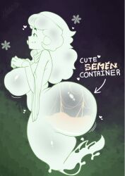1female 1girls :3 big_ass big_breasts breasts bubble_ass bubble_butt closed_eyes clothed_female cum cum_drip cum_dripping cum_in_ass cum_inside evil_container female female_only floating ghost ghost_girl hearts_around_body k_miixy sally_(k_miixy) see-through see-through_clothing smiling tagme text