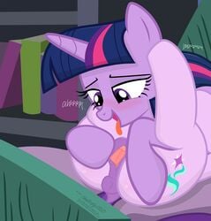 2017 anus blush book cunnilingus cutie_mark duo equine female feral friendship_is_magic highres horn horse indoors mammal multicolored_hair my_little_pony oral pony purple_eyes pussy sex shutterflyeqd spread_pussy spreading starlight_glimmer tongue tongue_out twilight_sparkle_(mlp) unicorn vaginal_penetration