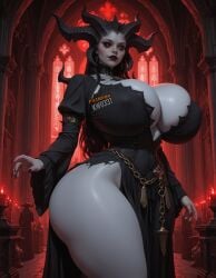 1girls ai_generated big_breasts breasts curvy diablo_4 female female_only kw0337 lilith_(diablo) solo solo_female thick voluptuous