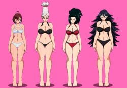 4girls ahoge ayase_momo ayase_seiko bare_legs barefoot big_breasts black-haired_female black_eyes black_hair blue_eyes bra brown-haired_female brown_eyes brown_hair cleavage collarbone dandadan dlobo777 earrings empty_eyes expressionless femsub glasses heavy_eyelids huge_breasts hypnosis large_breasts large_hips long_hair milf momo_yaoyorozu multiple_girls multiple_subs my_hero_academia navel nemuri_kayama open_mouth panties ponytail short_hair simple_background standing standing_at_attention underwear very_long_hair white-haired_female white_hair