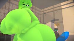 2025 3d ass ass_focus bathroom big_breasts big_butt big_penis black_body black_skin blue_eyes blue_penis breasts completely_naked completely_naked_female completely_naked_male green_body green_skin growth hb_(hb_the_ender) hbtheender huge_ass huge_cock larger_female minecraft naked naked_female nude nude_female shorter_than_30_seconds shower slime slime_(minecraft) slime_girl slimer_(stemingbunbun) smaller_male sound tagme video
