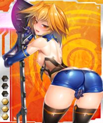 ass ass_cleavage blush breasts butt_crack card_(hr) card_(orange) female lebe_safree_(taimanin_asagi) nipples solo taimanin_asagi_battle_arena taimanin_asagi_battle_arena_all_card_gallery zol