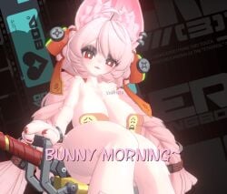 1female 3d almost_naked animated animation bare_shoulders belly belly_button big_ass big_breasts big_thighs bread breasts bunnygirl casual_exposure casual_nudity censored child_bearing_hips chilling claws ear_piercing female_focus fur furry furry_female furry_only gif hoyoverse huge_breasts huge_thighs ingame ingame_model makeup mihoyo mod nipples_covered nude only_female pink_body pink_fur pink_hair red_eyes shortstack shortstack_female sitting skimpy smile solo sword tagme_(artist) text thicc thicc_thighs twintails voidhero watermark zenless_zone_zero zhao_(zenless_zone_zero)