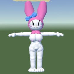 1girls 3d 3d_(artwork) 4_fingers 4_toes anthro anthro_female anthro_only areola areolae belly_button big_breasts big_thighs blank_background blue_bow blush bow bow_ribbon breasts breasts_out bunny_ears eyelashes female female_anthro female_focus female_only headwear headwear_only high_quality hips hourglass_figure hourglass_figured_anthro hourglass_figured_female long_ears mostly_nude mostly_nude_anthro mostly_nude_female my_melody naked naked_female nipples non-human non-human_only nude nude_anthro nude_female onegai_my_melody pink_areola pink_blush pink_headwear pink_nipples pussy pussy_peek rec_room sanrio self_upload shaded simple_face solo solo_anthro solo_female solo_focus standing syntholsoul t-pose thighs vagina white_body white_fur white_skin yellow_nose