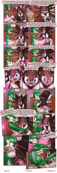 2017 absurd_res angry angry_kiss asphyxiation black_hair blue_eyes blush closed_eyes clothing comic english_text female female_gardevoir gallade gardevoir gothitelle hair half-closed_eyes hi_res human humanoid kissing male male_human mammal masterploxy navel nintendo one_eye_closed open_mouth page_86 pokemon pokemon_(species) pokemon_rse pussy red_eyes speech_bubble straight teeth text tongue video_games