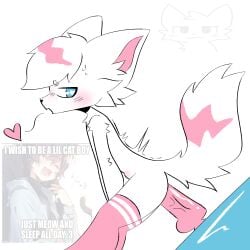 anthro boy_kisser_(meme) boykisser boykisser_(meme) cute cute_male dildo dildo_in_ass femboy furry inside kemono male male_only meme_in_the_background pink_dildo ride sexy short_hair silly_cat_(mauzymice) simple_background skinny socks solo solo_male