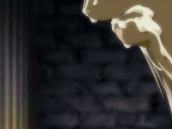 animated anime_screenshot blonde_hair copyright_request cum cum_in_mouth cum_on_body facial female gokkun himekishi_lilia licking licking_cum licking_lips lilia_eberwein non-web_source swallowing tongue tongue_out