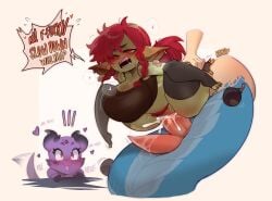 1futa 2girls cum cum_in_pussy female futa_on_female futanari gigantic_breasts goblin goblin_female green-skinned_female green_skin impregnation intersex kanel kobold lamia monster monster_girl pussy rape raped_by_monster shortstack vaginal_penetration