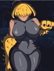 ben_10 ben_10_alien_force ben_10_omniverse big_breasts big_thighs big_titties breasts brown_skin chaquetrix clothing curvaceous female female_focus female_only florida_2d looking_at_viewer short_hair wildmutt yellow_hair