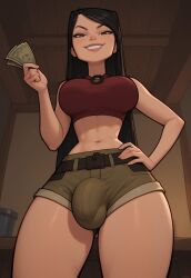 1futa 1futanari ai_generated asian asian_female ass big_ass big_breasts big_butt big_hips big_penis black_eyes black_hair breasts bully bullying cleavage crop_top dick dickgirl eyebrows eyelashes futa_only futanari green_shorts grin grinning grinning_at_viewer hair hands-free heather_(tdi) huge_cock indoors lips long_hair looking_at_viewer makeup midriff narrow_waist narrowed_eyes navel nose penis red_crop_top sadism sadistic_girl seducing seductive seductive_eyes seductive_gaze seductive_look seductive_mouth seductive_pose seductive_smile short_shorts shorts smile smile_at_viewer smiley_face smooth_balls smooth_penis smooth_skin solo solo_dickgirl solo_focus solo_futa solo_futanari testicles topwear total_drama_island velonix