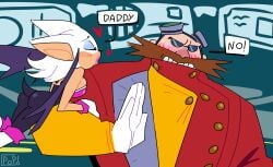 2d anthro bat dr._eggman heart_symbol moustache popthesnowman robotnik rouge_the_bat round_sunglasses scientist smaller_female sonic_(series) sonic_boom tagme taller_male