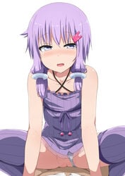 1boy 1girls abmayo cevio cowgirl_position panties panties_aside pov pussy sex thighhighs uncensored vaginal_penetration vocaloid voiceroid yuzuki_yukari