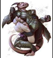 2025 5_fingers 5_toes angry angry_face anthro armor barefoot claws clothed clothing countershade_feet countershading dragon dragon_horns dragon_humanoid dragon_tail fangs feet finger_claws fingers foot_fetish foot_focus footwear furry furry_male gloves gold_eyes horn humanoid humanoid_feet kredri male male_anthro mythological_creature mythological_scalie mythology plantigrade rage rage_face scalie shaded simple_background socks soles solo solo_male stirrup_legwear stirrup_socks stomping tail teeth teeth_showing toe_claws toes white_background wrinkled_feet wrinkles