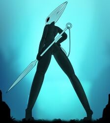 1girls ass completely_naked completely_naked_female completely_nude completely_nude_female eggnog_(artist) facing_away featureless_crotch female flat_chest hand_on_hip holding_weapon hollow_knight hornet_(hollow_knight) insects looking_at_viewer nail_(weapon) naked naked_female nude nude_female outdoor_nudity outdoors posing standing vessel_(species)