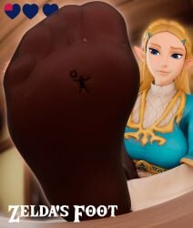 black_socks feet giant giant_female giant_woman giantess justray link_(breath_of_the_wild) macro_female micro_male nylons socks the_legend_of_zelda tiny_male zelda_(breath_of_the_wild)