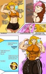 1female 1futa commission commission_art commissioner_upload english_text futanari imminent_cuckold intersex lottaslove358 muscular muscular_female muscular_futanari neo_(rwby) omnioni rwby shapeshifter texting transformation yang_xiao_long