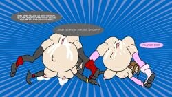 2d 2d_(artwork) aerith_gainsborough artist_request cum_in_pussy final_fantasy interspecies_impregnation morbidly_obese multiple_pregnancies pregnant pregnant_female ready_to_pop text text_bubble tifa_lockhart tribute