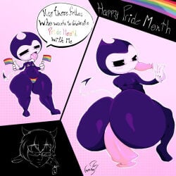 anon anonymous_male bendy bendy_and_the_dark_revival bendy_and_the_ink_machine dialogue femboy gay male_only moth69_