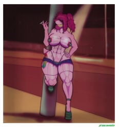 deltarune dinosaur hooker lizard menouto monster muscular_female prostitute prostitute_clothes purple_body smoking susie_(deltarune) undertale_(series)