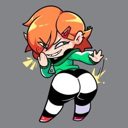 1girls annie_(zepiereite) ass_focus ass_slap big_ass big_butt bubble_ass bubble_butt cocky cocky_smile devious_grin fat_ass female grabbing_own_ass orange_hair slapping_ass slapping_butt solo solo_female solo_focus tagme touching_self zepiereite