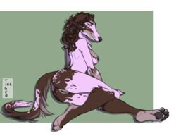 anthro ass borzoi breasts canine canine female inktiger looking_back mammal nipples nude pussy smile solo