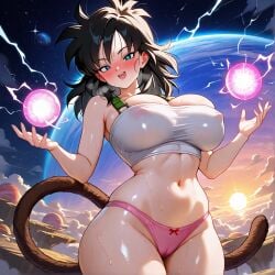 ai_generated big_ass big_breasts big_butt big_thighs bikini black_eyes black_hair cum dragon_ball dragon_ball_super dragon_ball_z female gine naked naked_female saiyan saiyan_armor saiyan_girl saiyan_tail semen semen_in_the_uterus sexy_body sweat vagina voluptuous_body