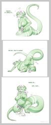 2019 alien all_fours anthro anus areola big_breasts biped bodily_fluids border breasts closed_eyes colored crouching egg egg_from_pussy english_text erection ganrigora genital_fluids genitals green_body grey_border herm hi_res huge_breasts hyper hyper_breasts intersex legs_together looking_pleasured markings motion_lines navel nipples non-mammal_breasts non-mammal_navel non-mammal_nipples non-mammal_pussy nude oviposition penis pregnant pregnant_anthro pregnant_herm pregnant_intersex prehensile_penis pussy sackless sequence shaded simple_background sitting sitting_on_ground smile solo spread_legs spreading strawberrytfs tail text tongue tongue_out transformation transformation_sequence vaginal_fluids white_background white_markings