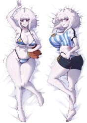 albina_(tidal) albino argentina big_butt child_bearing_hips curvy_female huge_breasts latina light-skinned_female red_eyes short_hair_female tidal_(artist)