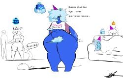 anonymous_artist blizzard_blox_fruits blox_fruits blox_fruits_oc control_(blox_fruits) control_(chan) oc original_character roblox_game rumble semi_nude spanish_dialogue spanish_text