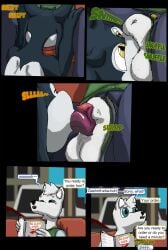 animal_genitalia animal_penis balls canid canine canine_genitalia canine_penis canis comic crotch_sniffing demon duo genitals hellmouth_imp hi_res imp inhumaninterest licking male male/male mammal oral penile penis penis_lick public sex sheath sheath_play sniffing text tongue wolf