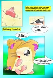 balls blood blush bow brother brother_and_sister comic curby cute defloration dialogue english_text erection female fur hamster hamtaro_(series) incest male mammal nude open_mouth orange_fur penetration penis pussy pussy_juice ribbons rodent sandy_(hamtaro) sex sibling sister stan_(hamtaro) straight striped_fur stripes tail_bow tail_ribbon tapering_penis text vaginal_blood vaginal_penetration virgin virginal_blood