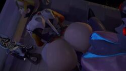 3d animated big_ass big_penis blonde_hair clothed_sex clothing doggy_style futanari high_resolution huge_ass huge_cock mercy moaning overwatch partially_clothed purple_hair purple_skin small_breasts sound steno3d tagme video white_skin widowmaker