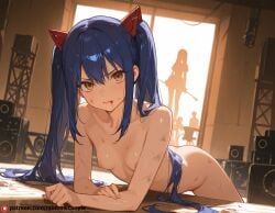 ai_generated anus beautfiul_background bloodstained cowgirl_sex dirty flushed_lips glaring small_breasts stage stunning_backgroud wendy_marvell