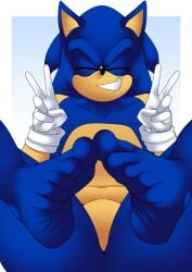 5_toes anthro barefoot cyborg-steve darkshiner8 feet foot_fetish foot_focus gesture hand_gesture hi_res male sega soles solo sonic_(series) sonic_the_hedgehog sonic_the_hedgehog_(series) toes v_sign