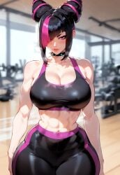 ai_generated big_ass big_breasts boots busty capcom curvy curvy_figure fat_ass female fit_female gym juri_han seductive street_fighter street_fighter_6 thick thick_ass thick_thighs tight_clothing voluptuous voluptuous_female wide_hips