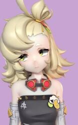 2girls 3d 3d_(artwork) 3d_animation 5_fingers animated animated_gif animation black_clothing blender blender_(artwork) blender_cycles blonde_hair clothing cupping_cheek eyepatch female female_focus female_only gif green_eyes half-closed_eyes human humanoid kissing koleda_belobog piper_wheel ponytail ponytails purple_background red_eyes red_hair small_breasts small_chest tagme thefrenchmenspy tongue turning_head white_skinned_female yuri zenless_zone_zero