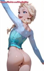 1boy ai_generated ass balls elsa_(frozen) femboy otoko_no_ko solo trap yaoi