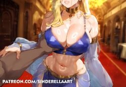 1boy1girl ai_generated arabian arabian_clothes big_breasts blonde_hair breast_grab breasts breasts_bigger_than_head busty cleavage commission dancer dancer_outfit dark-skinned_male female fullmetal_alchemist fullmetal_alchemist_brotherhood gold grabbing grabbing_another's_breast grabbing_breasts grope groping groping_breasts harem_outfit heavenly_ass huge_ass huge_breasts interracial jewelry large_ass large_breasts olivier_mira_armstrong party patreon patreon_url patreon_username pawg sinderellaart sweat thick thick_ass thick_legs thick_thighs voluptuous voluptuous_female