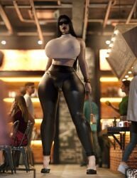 1girls 3d 3d_render alcina_dimitrescu female female_focus handbag heels high_heels purse rude_frog standing