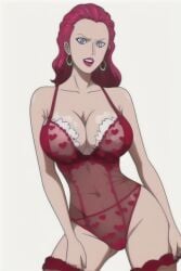 1girls ai ai_generated beast_pirates bra breasts clothing earrings female female_focus female_only ginrummy heart_symbol heart_symbols holidays lingerie magenta_hair navel one_piece open_mouth panties quinzo11 red_lingerie red_lips red_lipstick self_upload shounen_jump standing standing_female stockings teeth toei_animation upper_teeth valentine's_day white_background