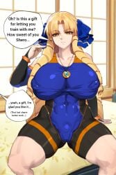 1girls big_nipples blonde_hair bodysuit drill_hair edit fate/grand_order fate/stay_night fate_(series) huge_breasts kunaboto long_hair luviagelita_edelfelt nipple_bulge thick_thighs third-party_edit venus_body